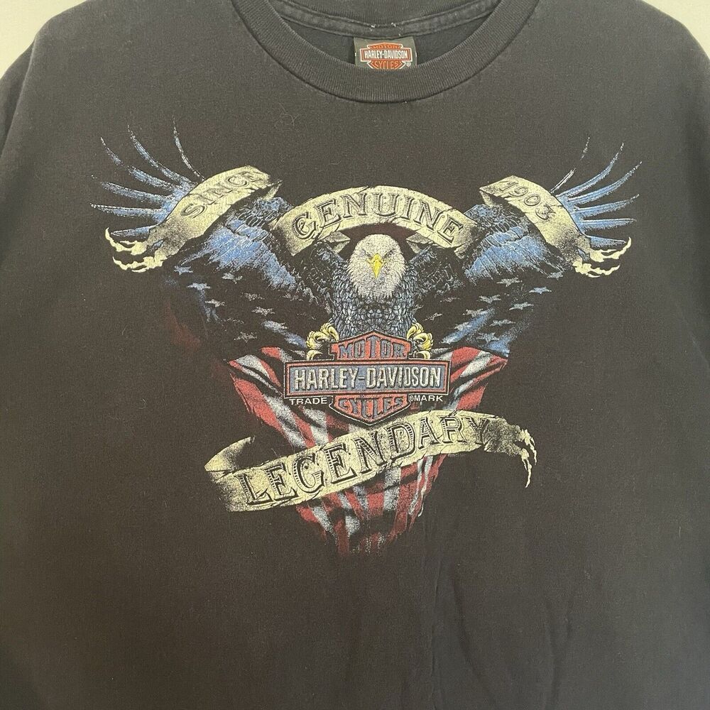 Harley Davidson TShirt Mens Black 2XL Natchez Trace‎ Tuscumbia Genuine Legendary - Picture 4 of 8